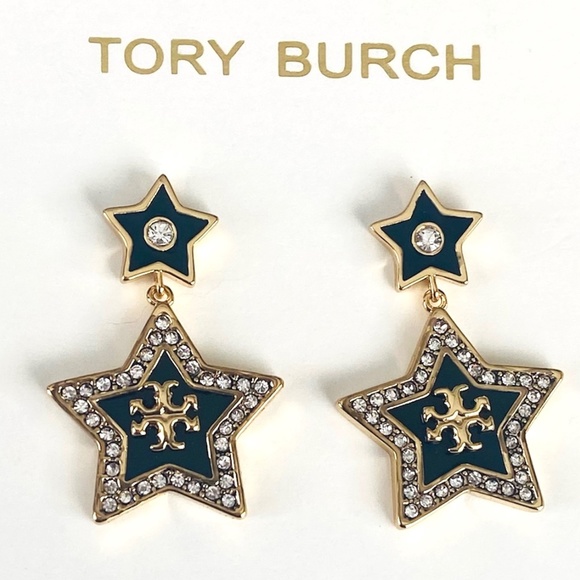 NWT Tory Burch Kira Falling Star Earrings Rtl $198 - Picture 1 of 5
